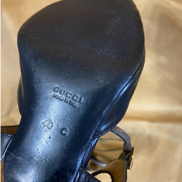 Gucci heels pumps sandals sling ankle strap designer luxury sz 10 C authentic - Picture 5 of 10
